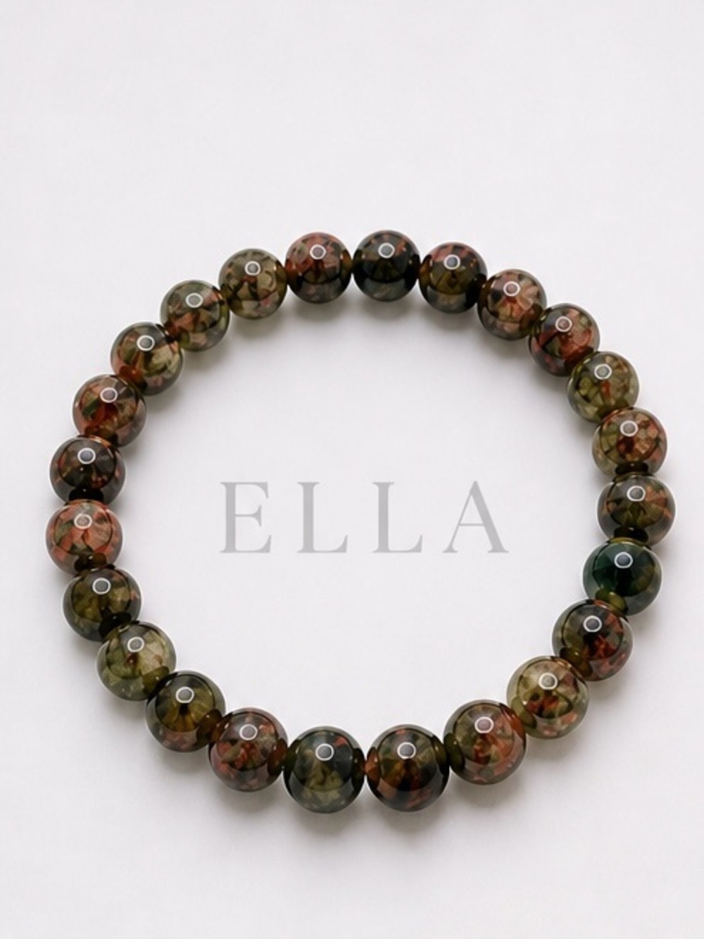 Multicolor Marble Glass Beaded Stretch Bracelet | Natural Stone Style | Stack